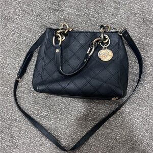 Michael Kors Black Quilted Shoulder Bag with Gold Accents